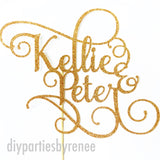 Personalised Wedding (TWO) Names Cake Topper