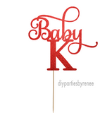 Baby Shower Cake Topper - Personalised Initial