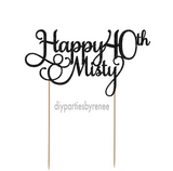 Forty 40th Birthday Cake Topper - Happy 40th Personalised