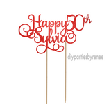 Fifty 50th Birthday Cake Topper - Happy 50th - Personalised