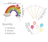 Clearance - Rainbow Balloon Cloud Cake Topper Set