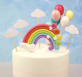 Clearance - Rainbow Balloon Cloud Cake Topper Set