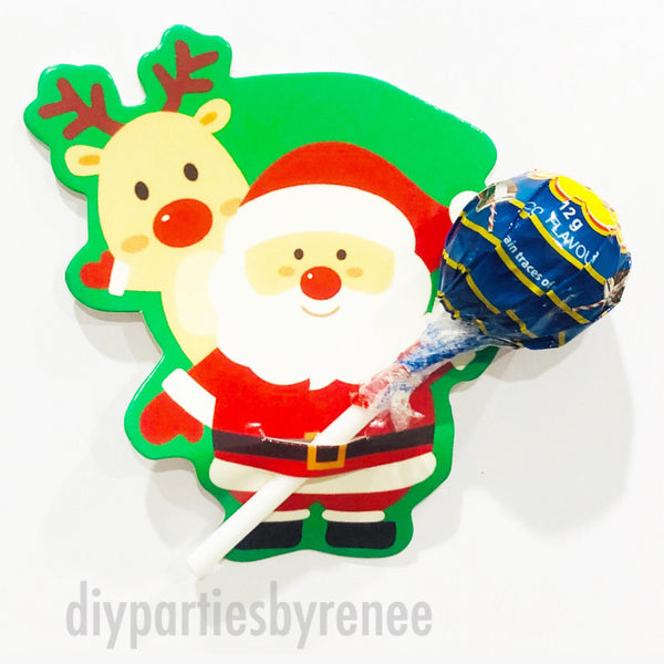 Christmas Lollipop Holder - Class Gift - Reindeer Santa