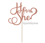 Gender Reveal - He or She Cake Topper