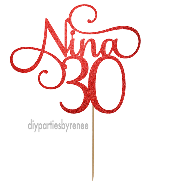 Thirty 30th Cake Topper - Personalised