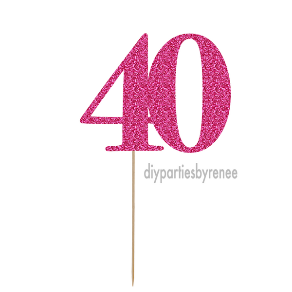 Forty 40th Birthday Cake Topper