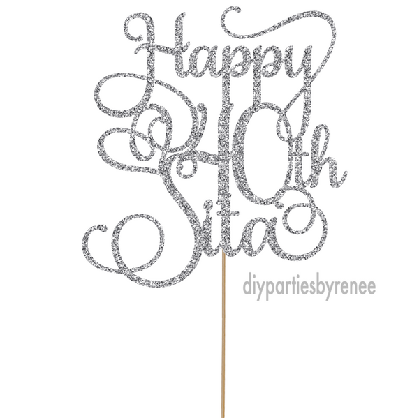 Forty 40th Birthday Cake Topper - Happy 40th Personalised