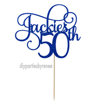 Fifty 50th Birthday Cake Topper - Personalised