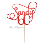 Sixty 60th Birthday Cake Topper - Personalised