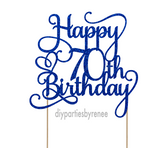 Seventy 70th Birthday Cake Topper - Happy 70th Birthday